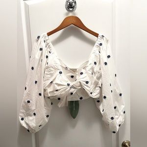 Farm Rio Blue Flowers Crop Top